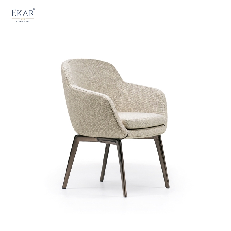 Modern Fabric Dining Chair with Stainless Steel Legs