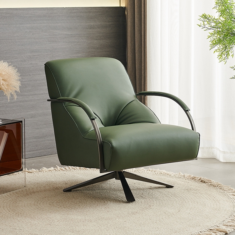 Modern Half Leather Lounge Chair