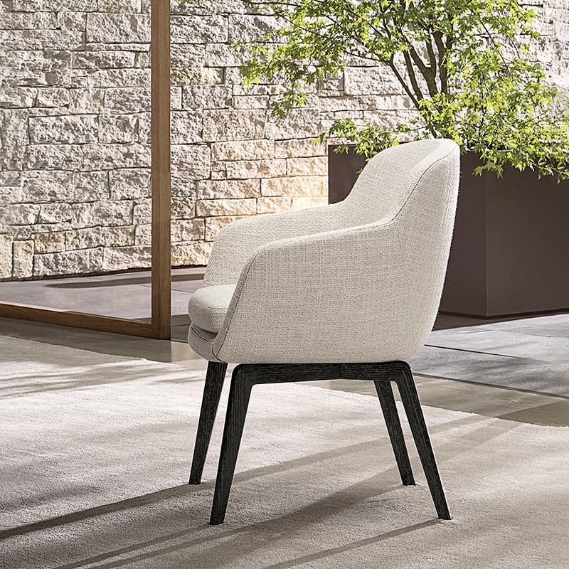 Modern Fabric Dining Chair with Stainless Steel Legs