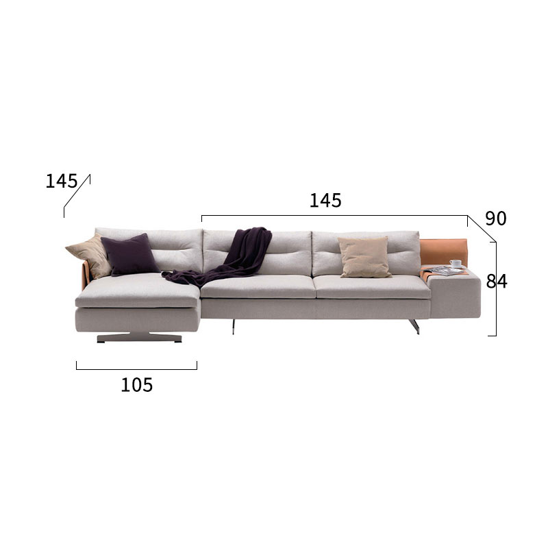 Ghế sofa hình chữ L bằng da thiết kế đương đại kiểu Ý