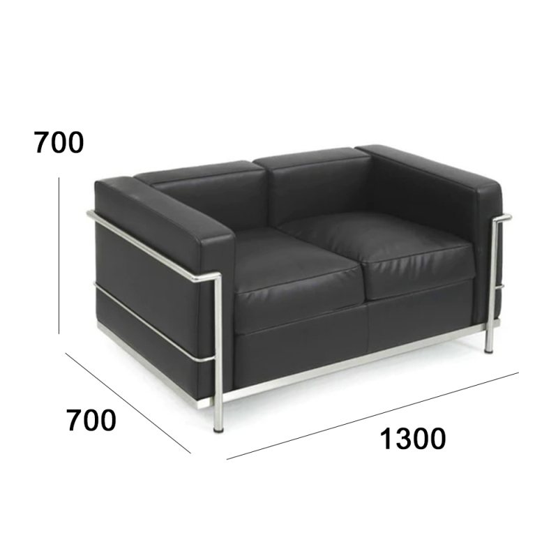 Contemporary Stainless Steel and PU Leather Sofa