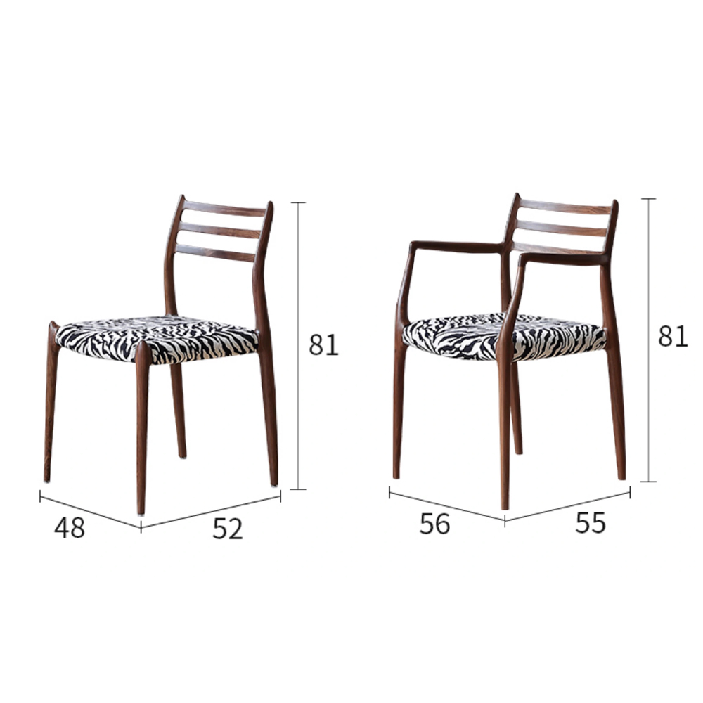 Modern wooden fabric dining chairs