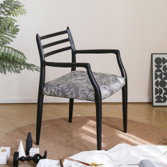 Modern wooden fabric dining chairs