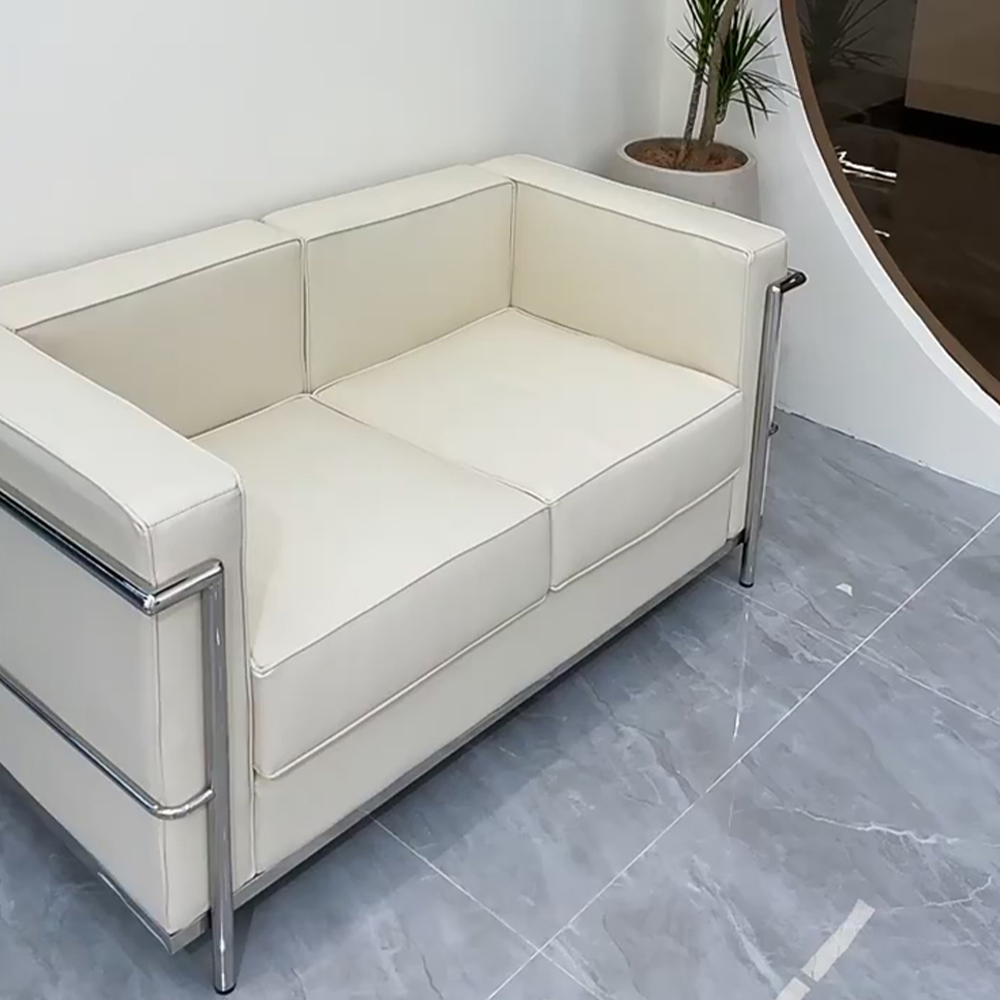 Contemporary Stainless Steel and PU Leather Sofa