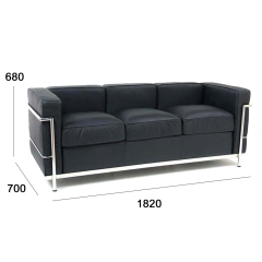 Contemporary Stainless Steel and PU Leather Sofa