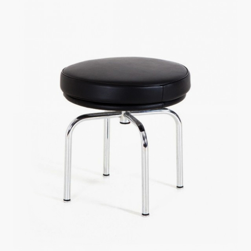 Modern microfiber leather stainless steel leg stool