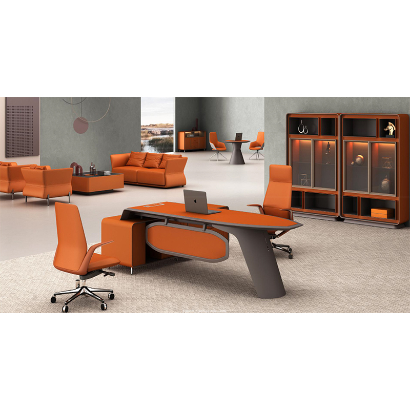 Modern Style Velvet Grey Leather Office Desk