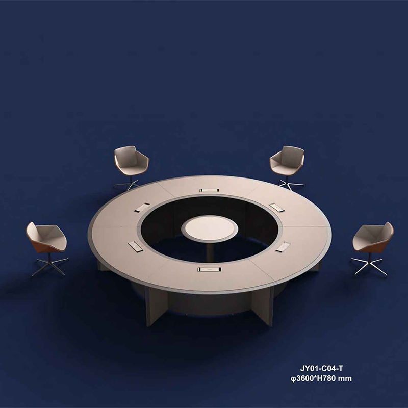 Contemporary Style Round Conference Table: Versatile Meeting Hub