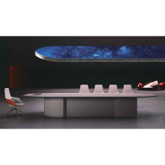 Modern design style gray leather conference table