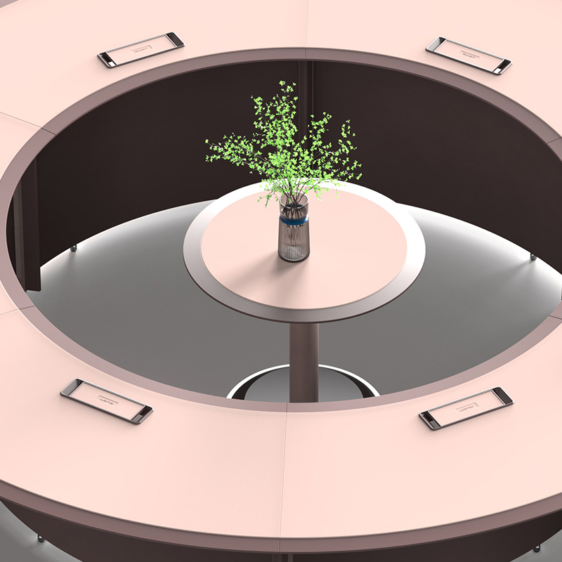 Contemporary Style Round Conference Table: Versatile Meeting Hub