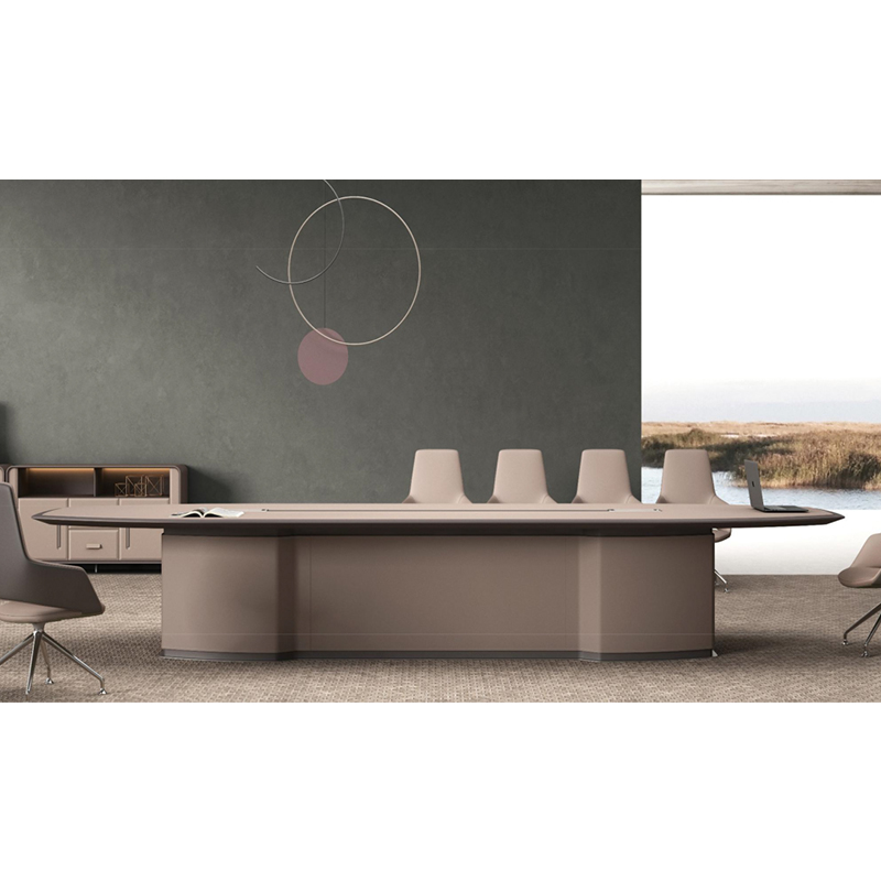 Modern design style gray leather conference table
