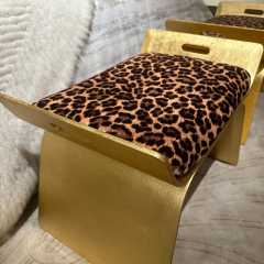 EKAR FURNITURE Modern Bedroom Furniture Design - Distressed Gold Foil Dressing Stool