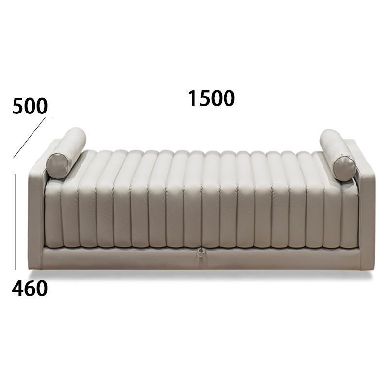 Plush gray bedroom bedside bench