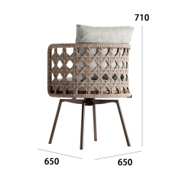 Modern woven craftsmanship outdoor dining chairs