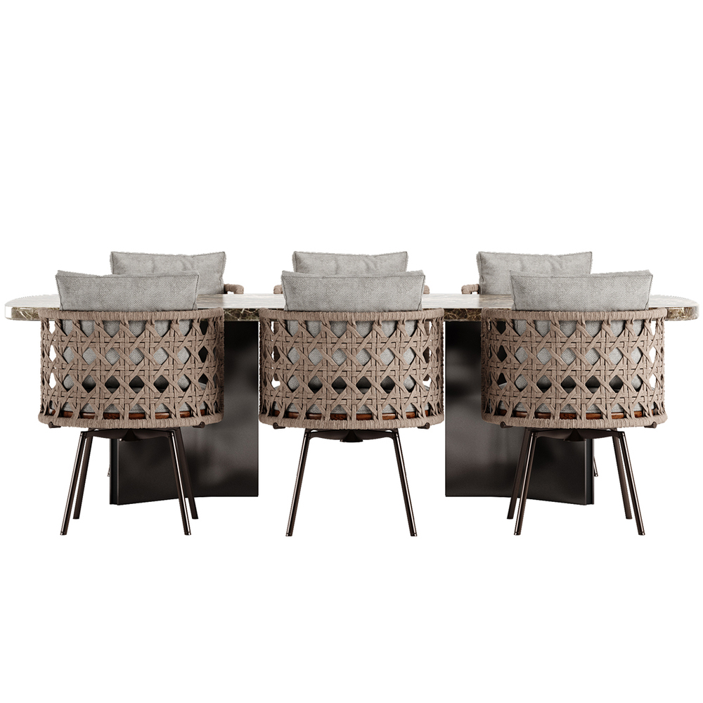 Modern woven craftsmanship outdoor dining chairs