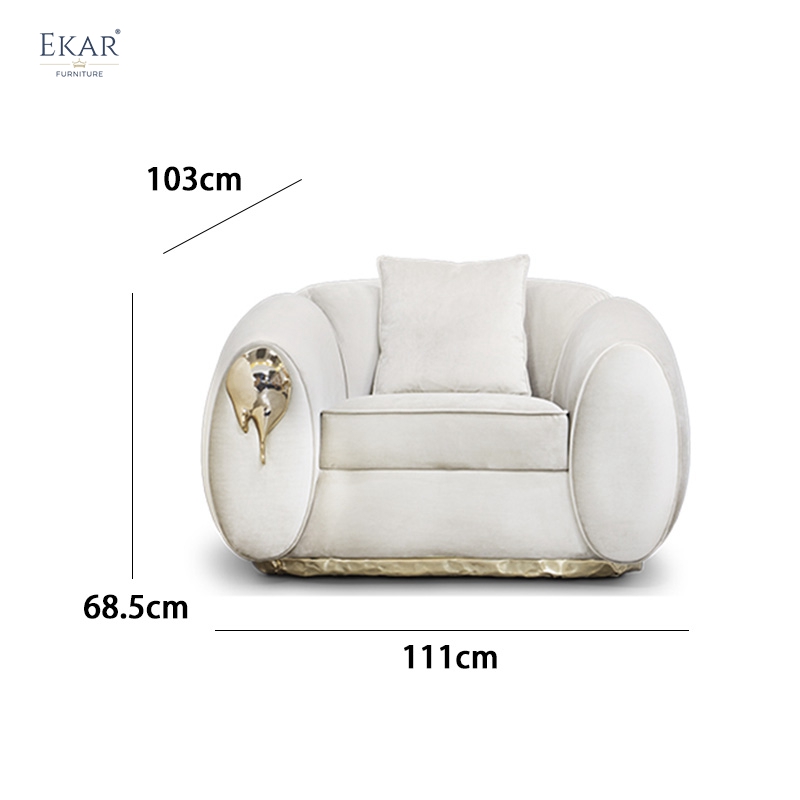 Soft and comfortable curved sofa for living room rest