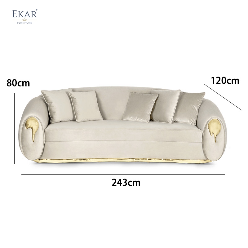Soft and comfortable curved sofa for living room rest