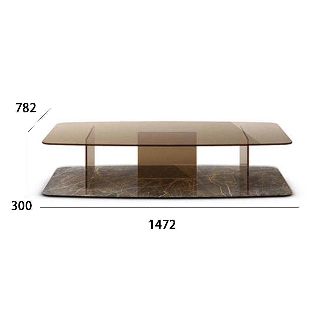 Contemporary style living room glass coffee table