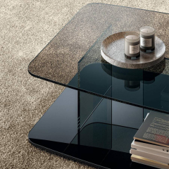 Contemporary style living room glass coffee table