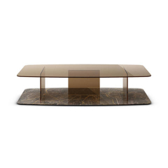 Contemporary style living room glass coffee table