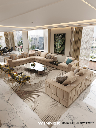 Full house design of No. 1 Yujiangtai, Nanchang: luxurious modern home style created by EKAR Furniture