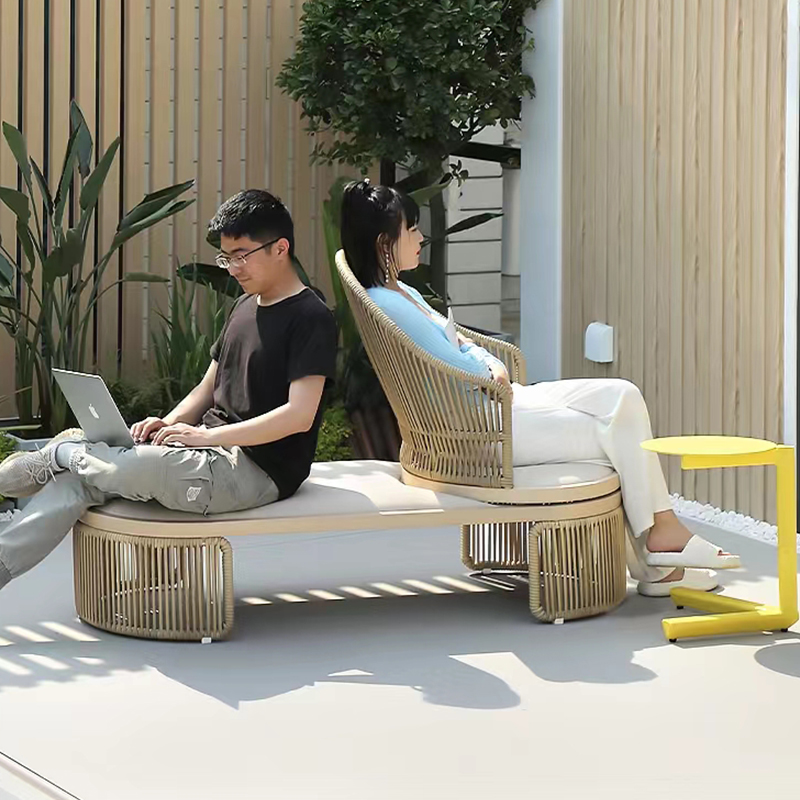 Outdoor Leisure Chair with Waterproof Fabric and High-Density Foam