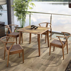 Outdoor dining chairs made of eco-friendly PE rattan