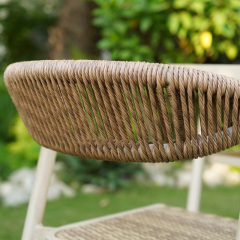 TPU rope and PE rattan woven high seat outdoor dining chair