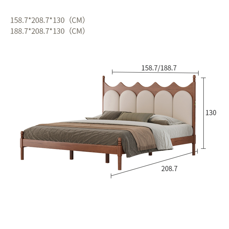 Bedroom bed in cherry wood - modern furniture