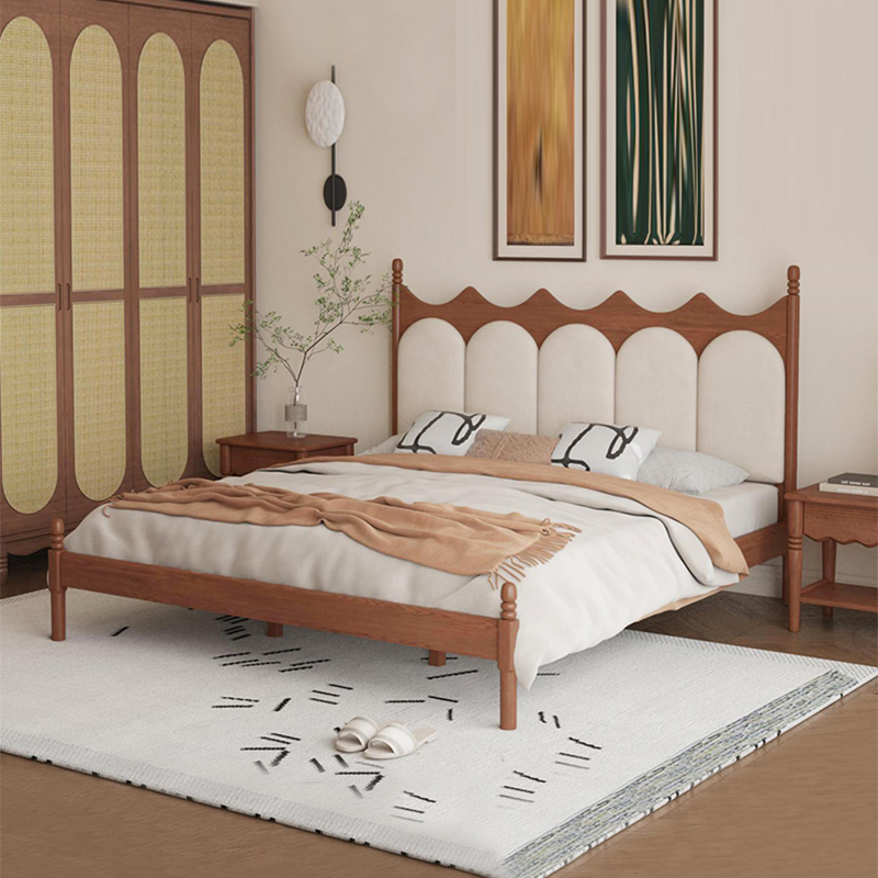 Bedroom bed in cherry wood - modern furniture