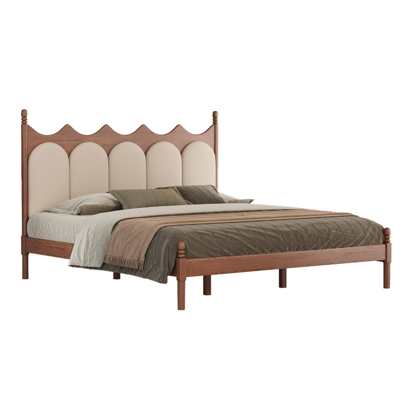 Bedroom bed in cherry wood - modern furniture