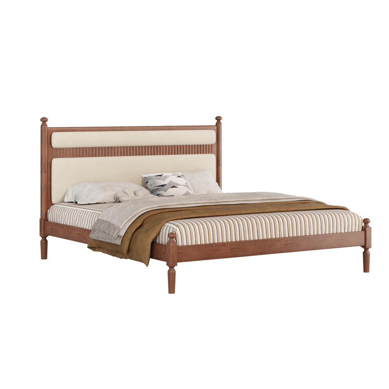Elegant Cherry Wood Frame Bedroom Bed