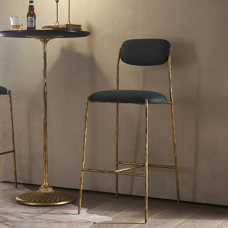 Retro Copper Iron Frame Bar Stool