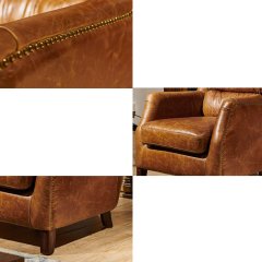 Burgundy Wood-Legged Leisure Chair