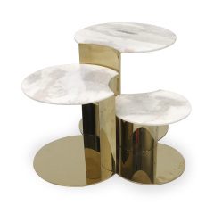 Hardware crystal steel marble panel combination corner table