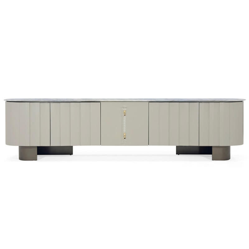 Marble Panel TV Stand - Elegant Entertainment Center for Modern Living Spaces