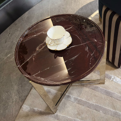 Metal round corner table for modern home decoration