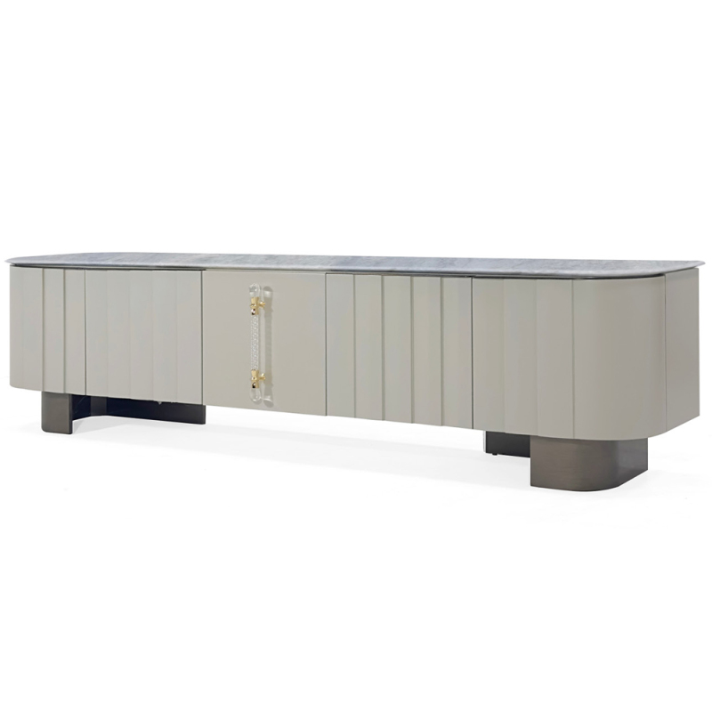 Marble Panel TV Stand - Elegant Entertainment Center for Modern Living Spaces
