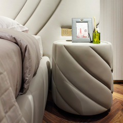 Marble black titanium brushed metal interior bedside table
