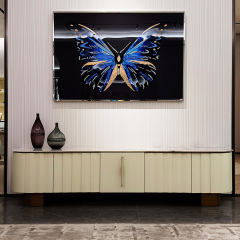 Marble Panel TV Stand - Elegant Entertainment Center for Modern Living Spaces