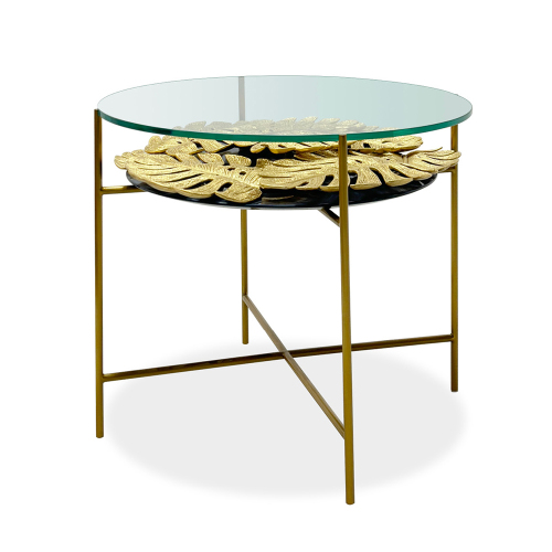 Metal and Glass Corner Table - Contemporary Accent Piece for Stylish Home Decor