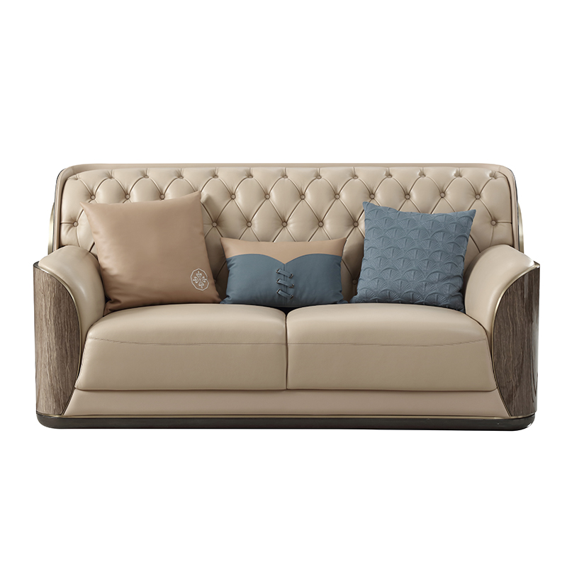 Champagne Gold Sofa with Shell Pattern - Luxurious Living Room Furniture