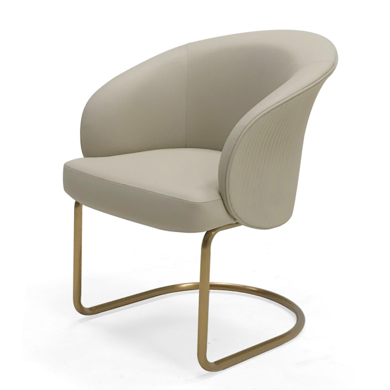 Modern dining chair champagne gold metal base dining chair