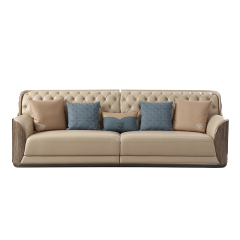 Champagne Gold Sofa with Shell Pattern - Luxurious Living Room Furniture