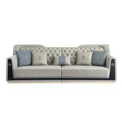 Elegant Sophistication: Champagne Gold Mirrored Living Room Sofa