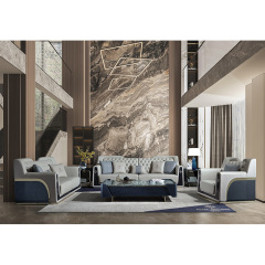 Elegant Sophistication: Champagne Gold Mirrored Living Room Sofa