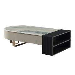 Modern living room furniture black and white wood veneer coffee table