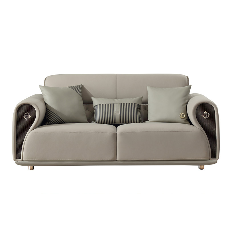 Modern Black and White Ebony Veneer Living Room Sofa