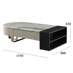 Modern living room furniture black and white wood veneer coffee table