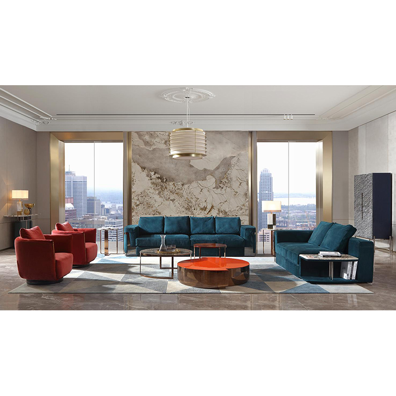 Chic sectional furniture living room coffee table set
